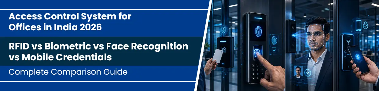 Access Control System for Offices in India 2026: RFID vs Biometric vs Face Recognition vs Mobile Credentials- A Complete Comparison Guide